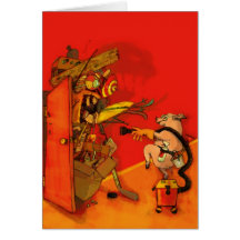 Spring Cleaning Pig Greeting Card