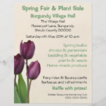 Spring fair or plant sales flyer