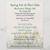 Spring fair or plant sales flyer
