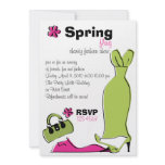 Spring Fling Fashion Illustration invitations