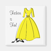 Spring Fling Fashion Yellow Magnet