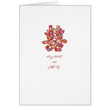 Spring Flower Chinese Wedding Invitation Card