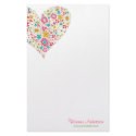 Spring Flowers 2 Heart Bridal Shower Stationery