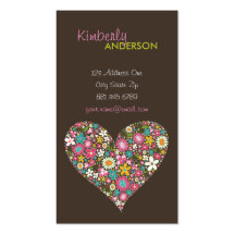 Spring Flowers 2 Valentine Heart Love Profile Card Business Card Template