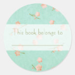 Spring Flowers Bookplate Round Sticker