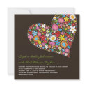 Spring Flowers Heart Whimsical Wedding Invite invitations