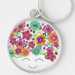 Spring Flowers in My Head Keychain