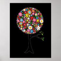 Spring Flowers Pop Tree Poster