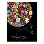 Spring Flowers Pop Tree Thank You Postcard