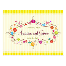 Spring Flowers Save the Date Post Card