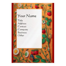 SPRING FLOWERS ,STRAWBERRIES AND BUTTERFLIES BUSINESS CARDS