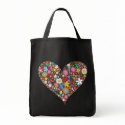 Spring Flowers Valentine Heart Fun Custom Tote Bag