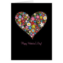 Spring Flowers Valentine Heart Gift Love Card