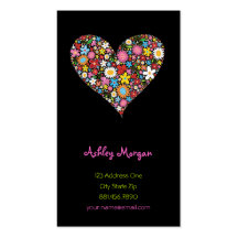Spring Flowers Valentine Heart Love Profile Card Business Card