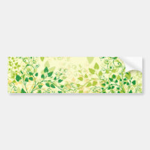 Spring Green Floral bumper sticker