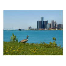 spring in detroit postcard