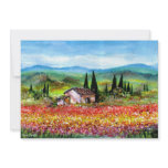 SPRING  IN TUSCANY, bright red pink yellow blue invitations