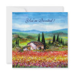 SPRING  IN TUSCANY, bright red pink yellow blue invitations