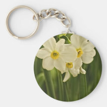 Spring Narcissus (Daffodil) Flower Photograph Keychain