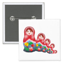 Spring Nesting Dolls Pinback Buttons