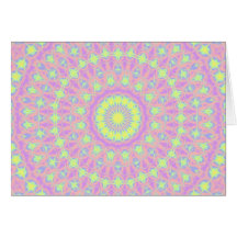 Spring Pastels Kaleidoscope Greeting Cards
