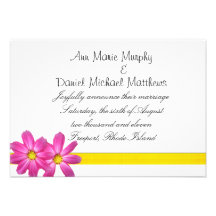 Spring Pink Flower Wedding Announcement