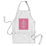 Spring Pink Keep Calm and Carry On aprons