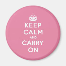 Spring Pink Keep Calm and Carry On Refrigerator Magnet