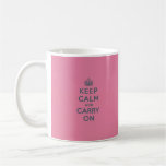 Spring Pink Keep Calm and Carry On Slate on Mugs