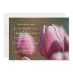 Spring pink tulip flowers wedding invitation