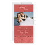 Spring pink vintage elegant wedding thank you photo cards