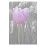 Spring Purple Tulip on Black and White Custom Stationery