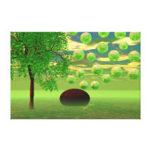 Spring Renewal – Lemon & Lime Life Force Stretched Canvas Print