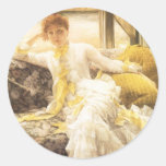Spring (Seaside) by James Tissot, Vintage Portrait Stickers