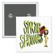 Spring Showers Pinback Button