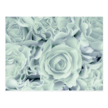Spring Soft Green Roses + Satin Bouquet, template Post Card