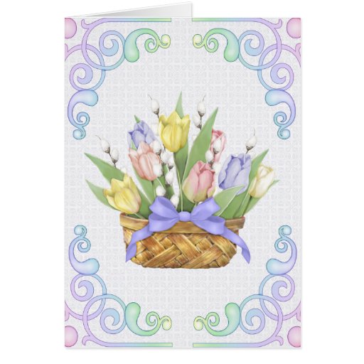 Spring Tulip Basket Card