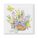 Spring Tulip Basket magnets