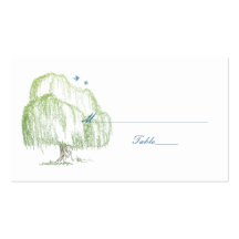 Spring Willow Tree Wedding Place or Escort Cards Business Card Template