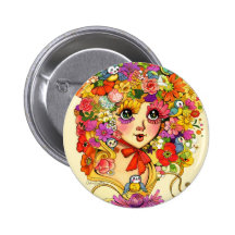 Springtime Reverie Flowers Abloom Pinback Buttons