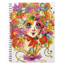 Springtime Reverie Retro Shoujo Japan Flower Girl Spiral Note Books
