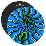 Springtime Semiquaver -  16th Note Music Symbol Pinback Buttons