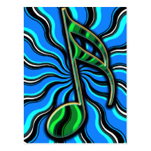 Springtime Semiquaver -  16th Note Music Symbol Post Cards