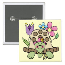 Springtime Turtle Tshirts and Gifts Buttons