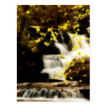 Springtime Waterfall Scene in the Poconos Postcard