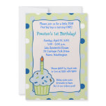 Sprinkle Cupcake 5x7 Boy 1st Birthday Invitation