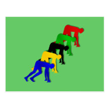 Sprinters on your marks get set go sprinting post cards