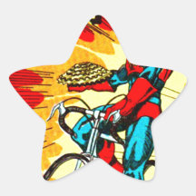 Sprocket Man - Cycling Bicycle Superhero Star Sticker