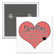 Sprollie Paw Prints Dog Humour Pinback Button
