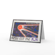 Sputnik 1 5th Anniversary 1962 Greeting Card